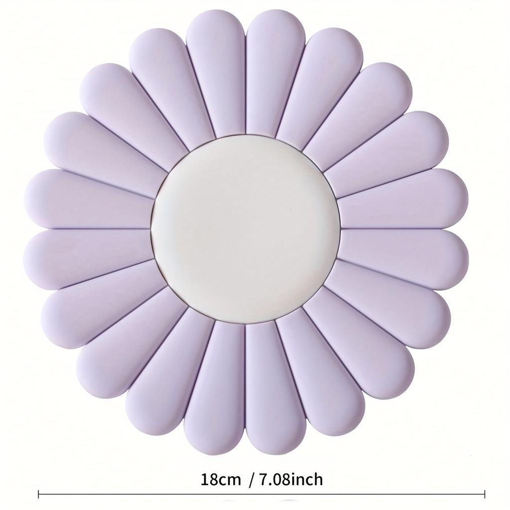 1A silicone pad | Anti-slip and heat-resistant Modern Daisy Flower Design Easy-to-clean cup mats and pot holders Suitable for kitchen