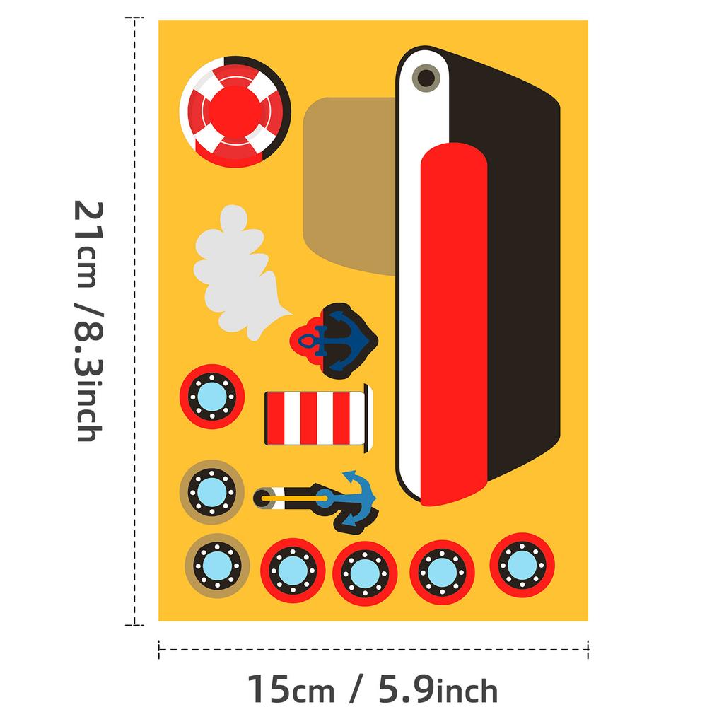 6 Photos/package of Transportation Vehicles Ship Face Swaps New Product Parent-child Interactive Puzzle Stickers