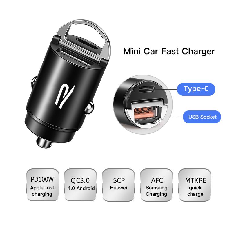 ABCD1 Micro Car Quick Charger Vehicle Cigarette Lighter Convert Plug For VW Golf Polo Tiguan Touran Jetta Passat CC T5 GTI Magotan GTD