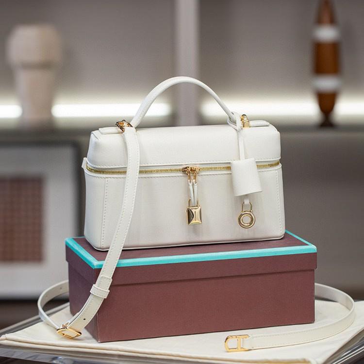 High Quality Retro Box Bag 23cm Tire Cow Grain Cowhide Vintage Style Handbag Single Shoulder Crossbody Women's Bag Trendy