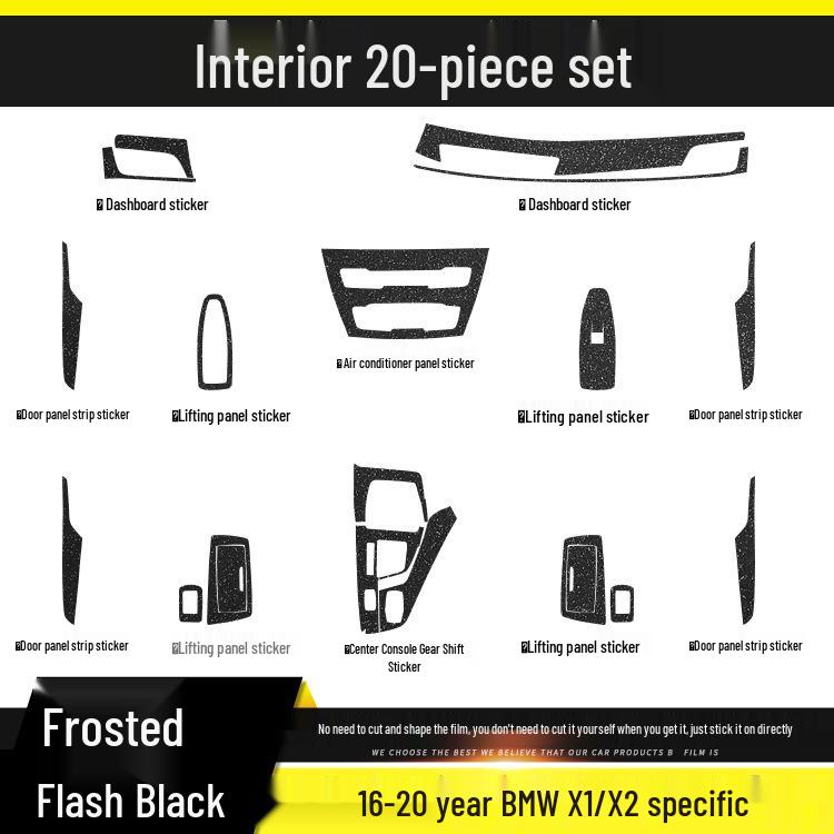 BMW X1/X2 Carbon Fiber Interior Anti-Kick Sticker (2016-2020) - Transparent TPU Console Protector