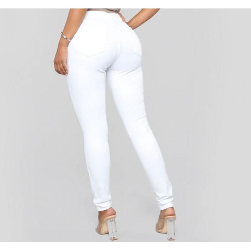 Womens High-Waisted Stretch Slim Fit Denim Jeans Pencil Pants Casual Office Wear