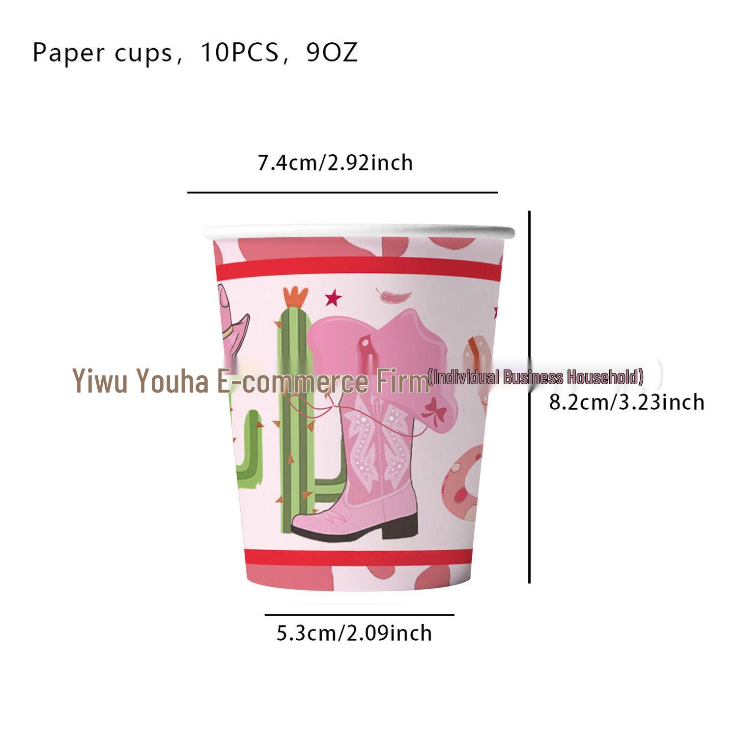 Cross-Border Cowboy Theme Party Supplies: Plates, Cups, Tablecloth, and Cutlery Set