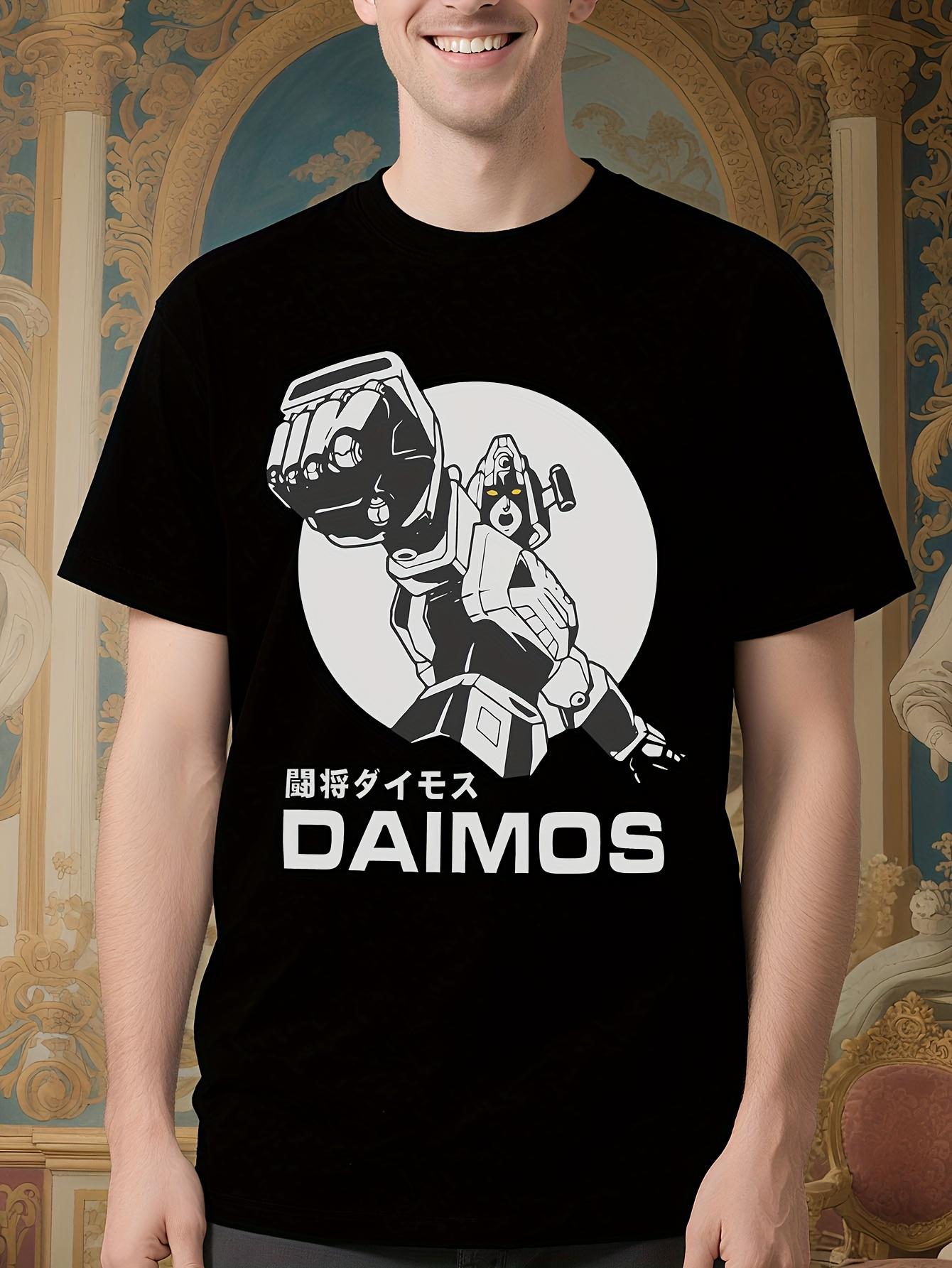 Daimos Anime Robot Graphic Tshirt - Black Crew Neck Tee w... XXXL