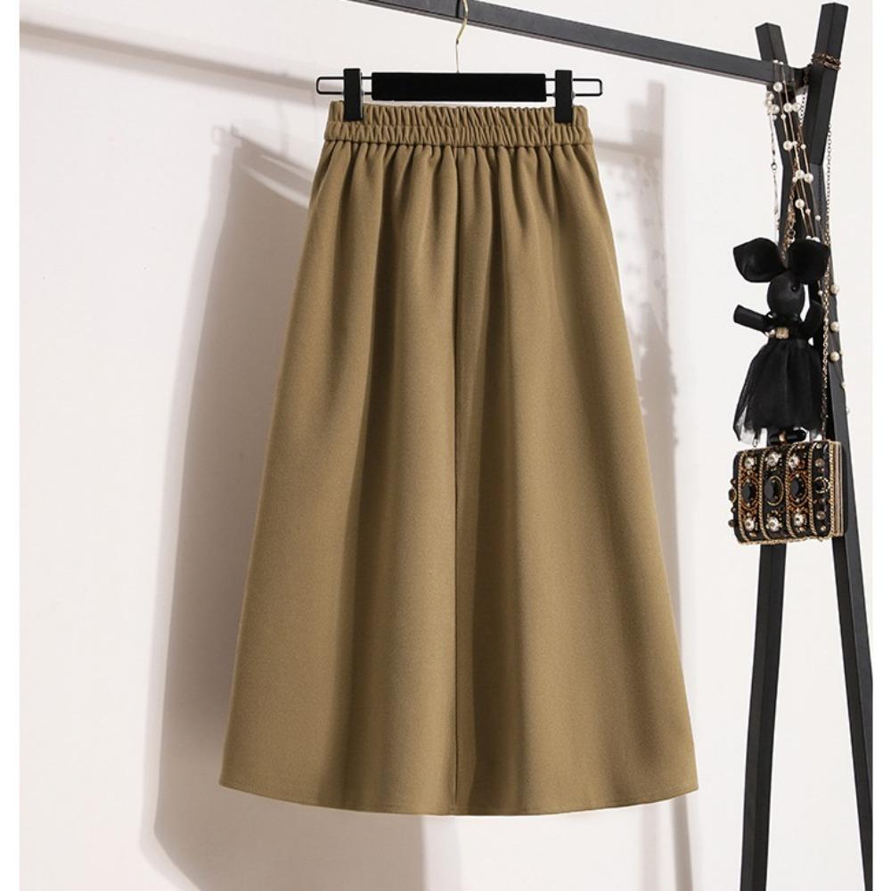 DIMANAF 2025 Plus Size Women Long Skirts Thicken Elastic Waist Trousers Oversize 5XL Autumn Winter