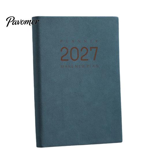 A5 Portable Planner 2027 Daily Monthly Agenda, Vintage Sheepskin Texture Cover, Efficient Time Management Tool Thick Paper Book for Business