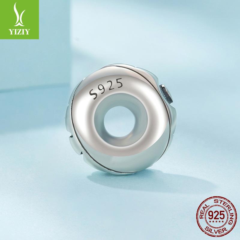 Bright Star And Moon Silicone Positioning Bracelet Beads, Dream Romantic S925 Sterling Silver Diy Beads