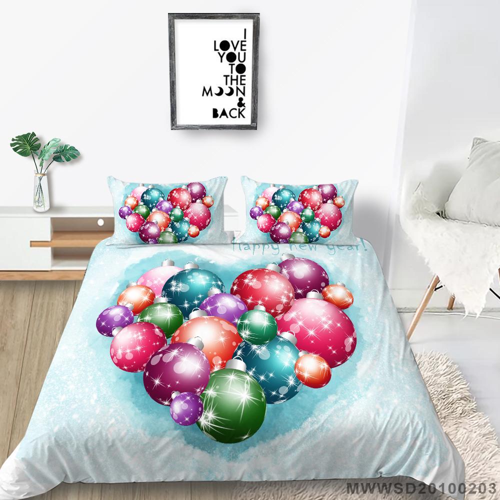 

Комплект постельного белья с рождественской тематикой, пододеяльник и наволочка, односпальная/двуспальная кровать, полноразмерный мягкий удобный пододеяльник, украшение для дома DE 100x135cm