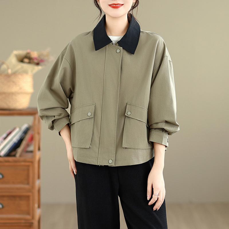 DIMANAF 2025 New Autumn Winter Women Coats Jackets Thick Cotton Loose Casual Lady Outerwear Vintage Plus Size
