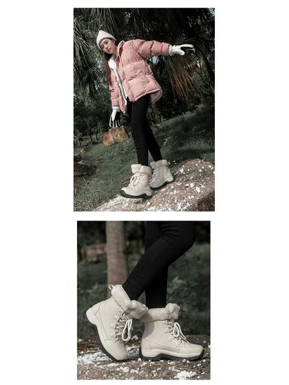 2025 Women's Mid-Calf Snow Boots with Fleece Lining, Thickened Cotton, Plus Sizes Available