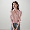 Camicia da donna a righe rosa in seta SOFSIL