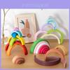 Wooden Children Rainbow Arch Building Blocks Set With Multi Color Tiles For Toddler Education