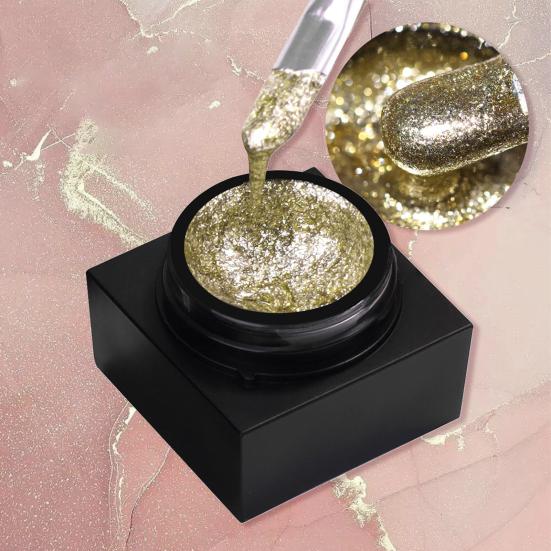 Yousheng 5ml Nail Art Gel Fast Drying Sparkling Safe Ingredients Non-Irritating Easy To Apply Decorative No Odor Nail Art Glue Soak Off UV LED