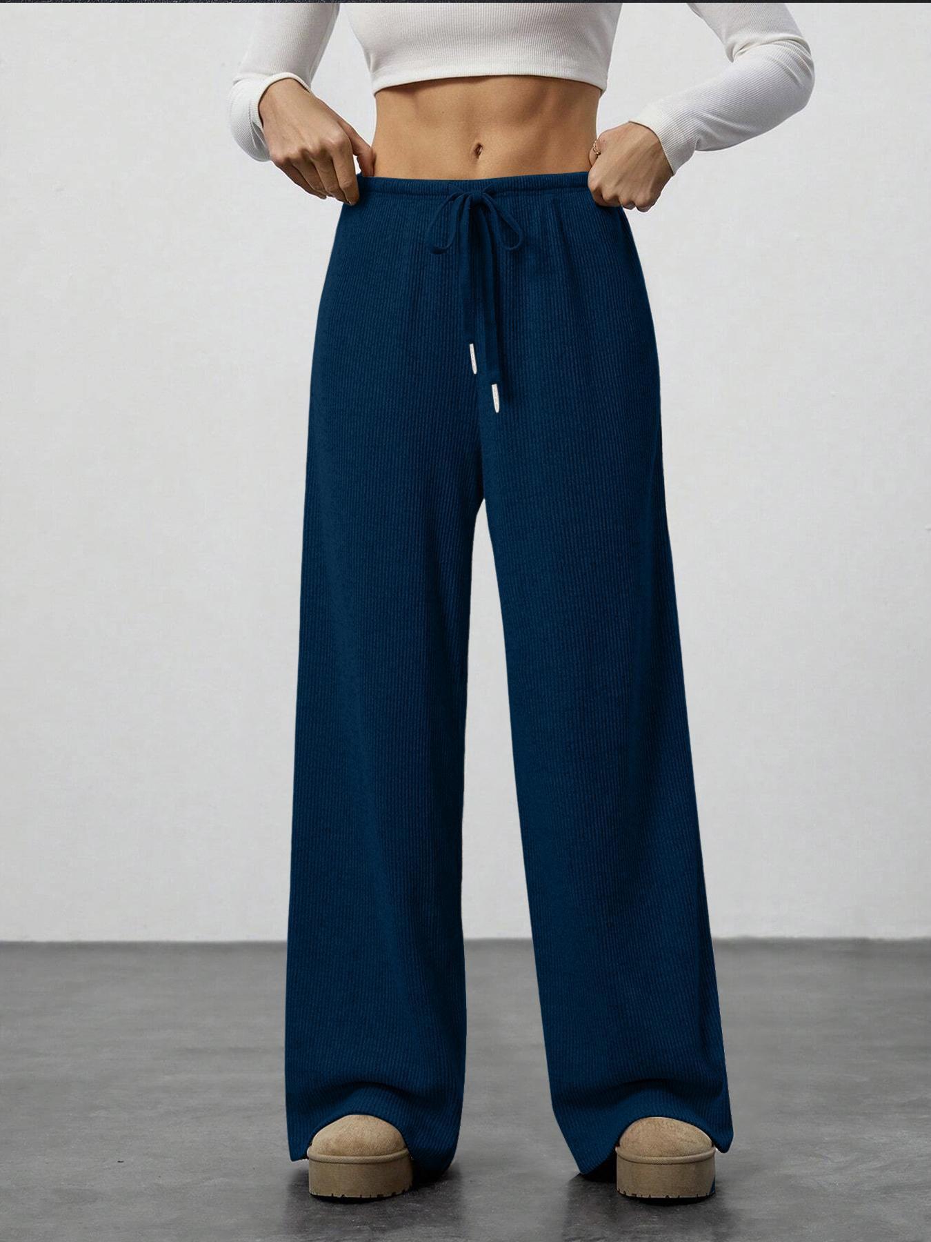 Women s Drawstring Wide-Leg Drape Trousers - Spring/Summer Fashion XXL