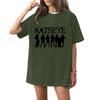 Women's Short Sleeve T-Shirt Casual Letter Print Neck Tee for Daily Wear
