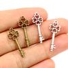 25x9mm 40pcs Bronze Antique Silver Plated Key Handmade Charms Pendant:DIY for bracelet necklace