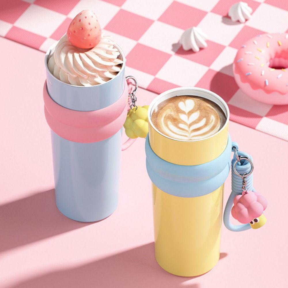 Large Capacity Thermos Bottle Cute Stainless Steel Vacuum Flask Durable Cold Beverages Cups  Travel