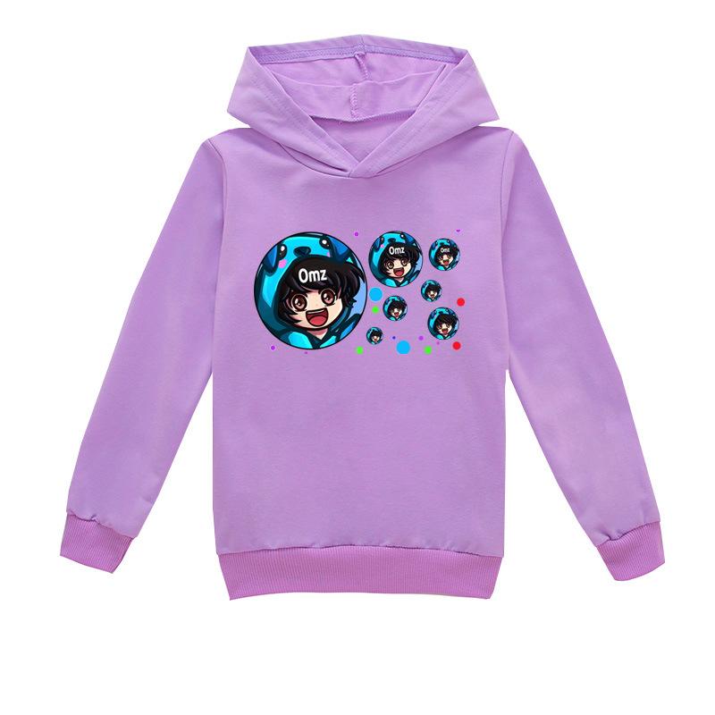 

2025 New Fashionable and Versatile Omz Printed Hoodie for Children, Casual Set for Boys and Girls, Top for Spring and Autumn 100