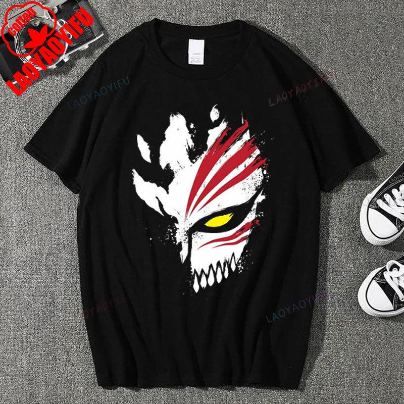 Japan Anime Bleach Ichigo Kurosaki T Shirt Men Fashion T-shirt Short Sleeve Vintage Cartoon Tshirt Harajuku Tops Cotton Clothes