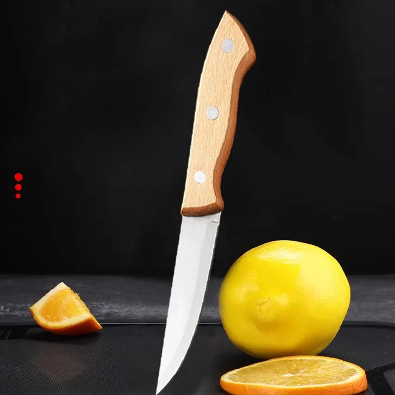 Kitchen Boning Knife Stainless Steel Fruit Knife Household Vegetable Cutting Multifunctional Cooking Chef Knife wooden handle