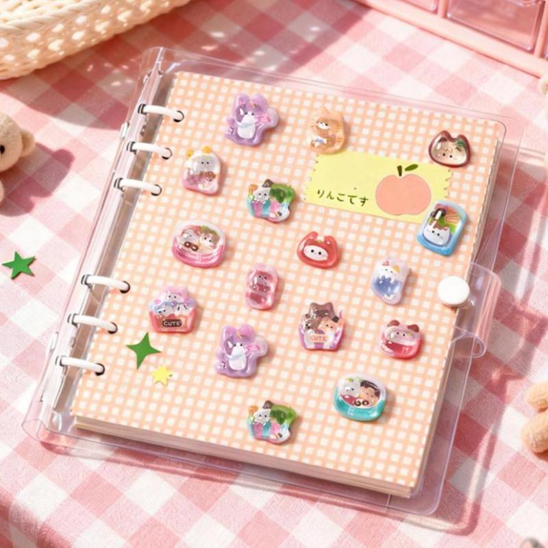 1Pc Cute 3D Relief Stickers Aesthetic Stickers Cartoon Gourmet Animals Creative Stickers Diy Decoration Stickers