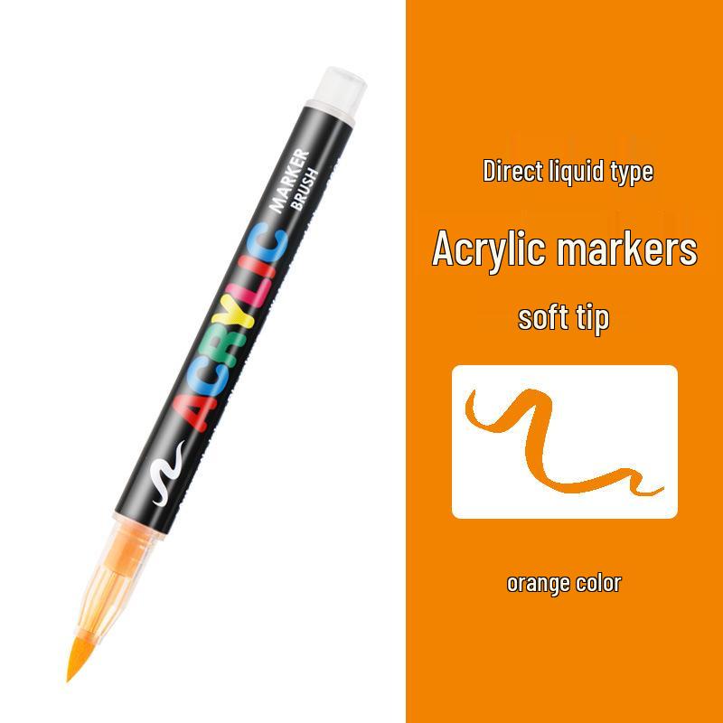 8101 Akrylové popisovače s měkkým hrotem - 12/24 barev pro studentské umění, DIY a graffiti projekty