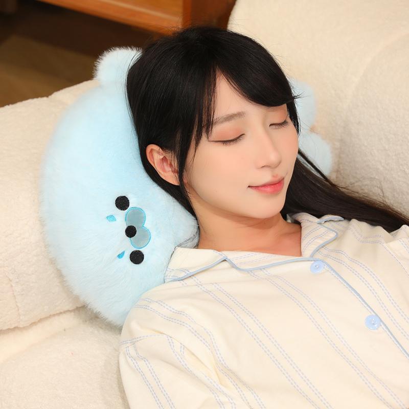 Chubby Cartoon Seal Plush Toy Cozy Soft Hand Warmer Throw Pillow for Office Nap Lovely Room Decor Xmas Gift