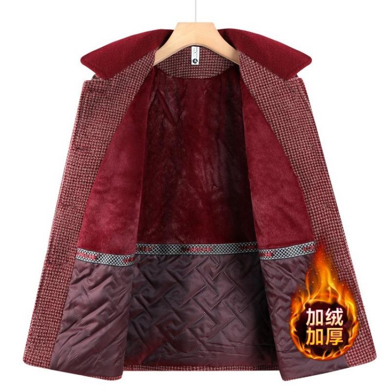 Women's autumn and winter woolen jacket, plush warm winter top, old lady clothes