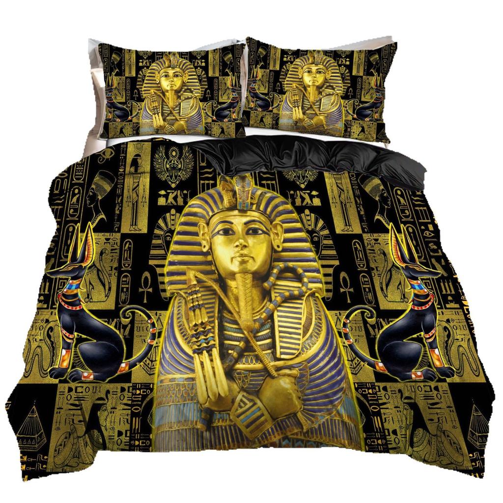 Duvet Cover Set Of New Egyptian Murals 3D Digital Printing Three-Piece Set