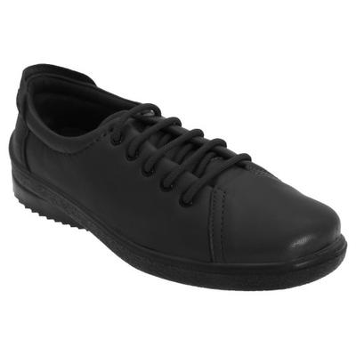 Womens/Ladies 5 Eye Lace Toe Softie Leather Leisure Shoes