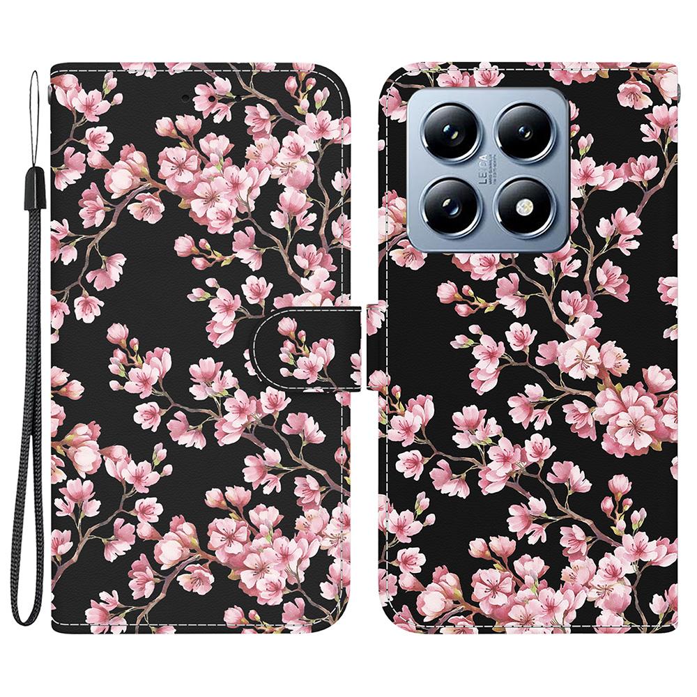 

For Xiaomi 14T Wallet Phone Case Anti-Drop Leather Flip Cover Pattern Printing Plum Blossom