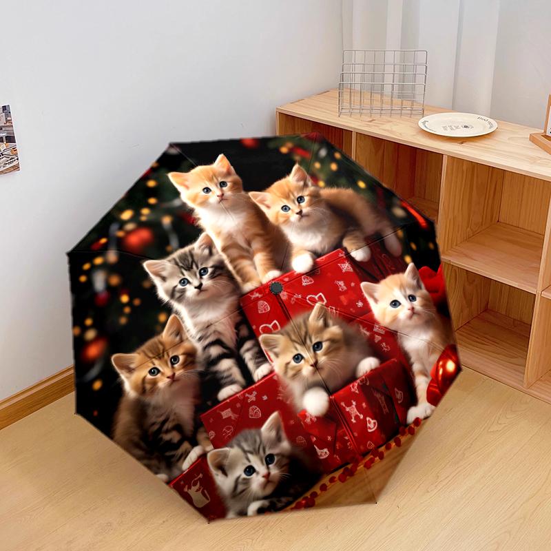 

1 PC Automatic Folding Umbrella - Cute animals Pattern, Portable & Foldable Design with 8 Ribs, Christmas Birthday Gifts