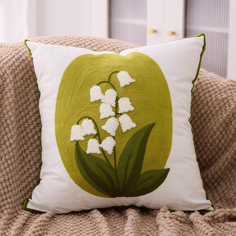 Embroidered Towel Cushion Pillow, Dropshipping, Ins-style Sofa Pillow, Home Bedside Cushion