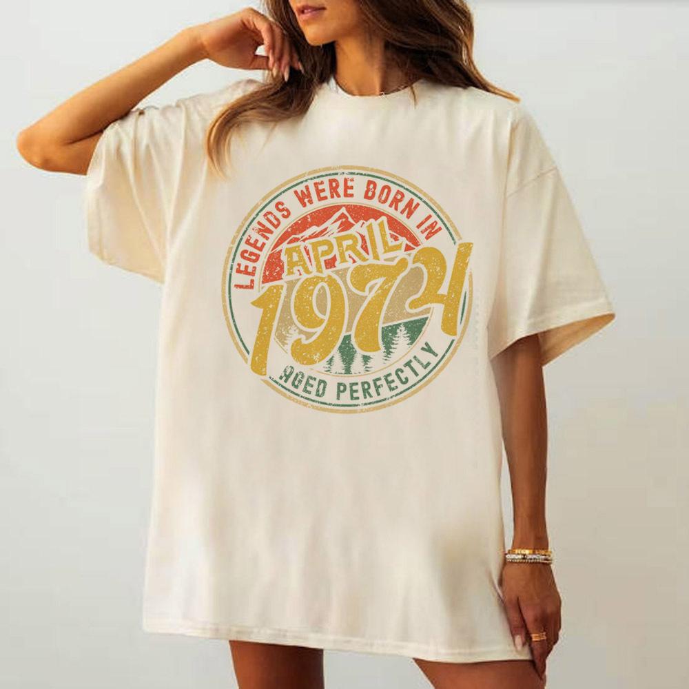 1974 t shirt teen Pop Culture Breathable University Grunge Y2k top tees Vintage University Y2k Colorful Pop Culture 2000s S