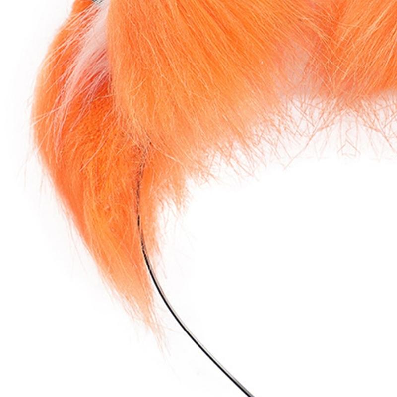 Realistic Cosplay Foxes Ears Hairband Lightweight Headband Comfortable Design For Halloween Stage Performances Daily Use
