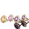 Haute Couture Jewelry Fortune Topaz Pendant, Luxury Ruby Set Engagement Ring Necklace
