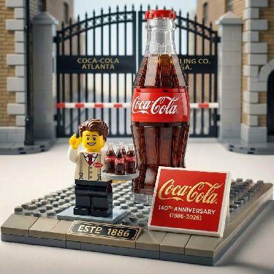 Building Block Anniversary Celebration Commemorative Ornament Creative Puzzle Toy Gift Small Particle Scene Beverage Mold