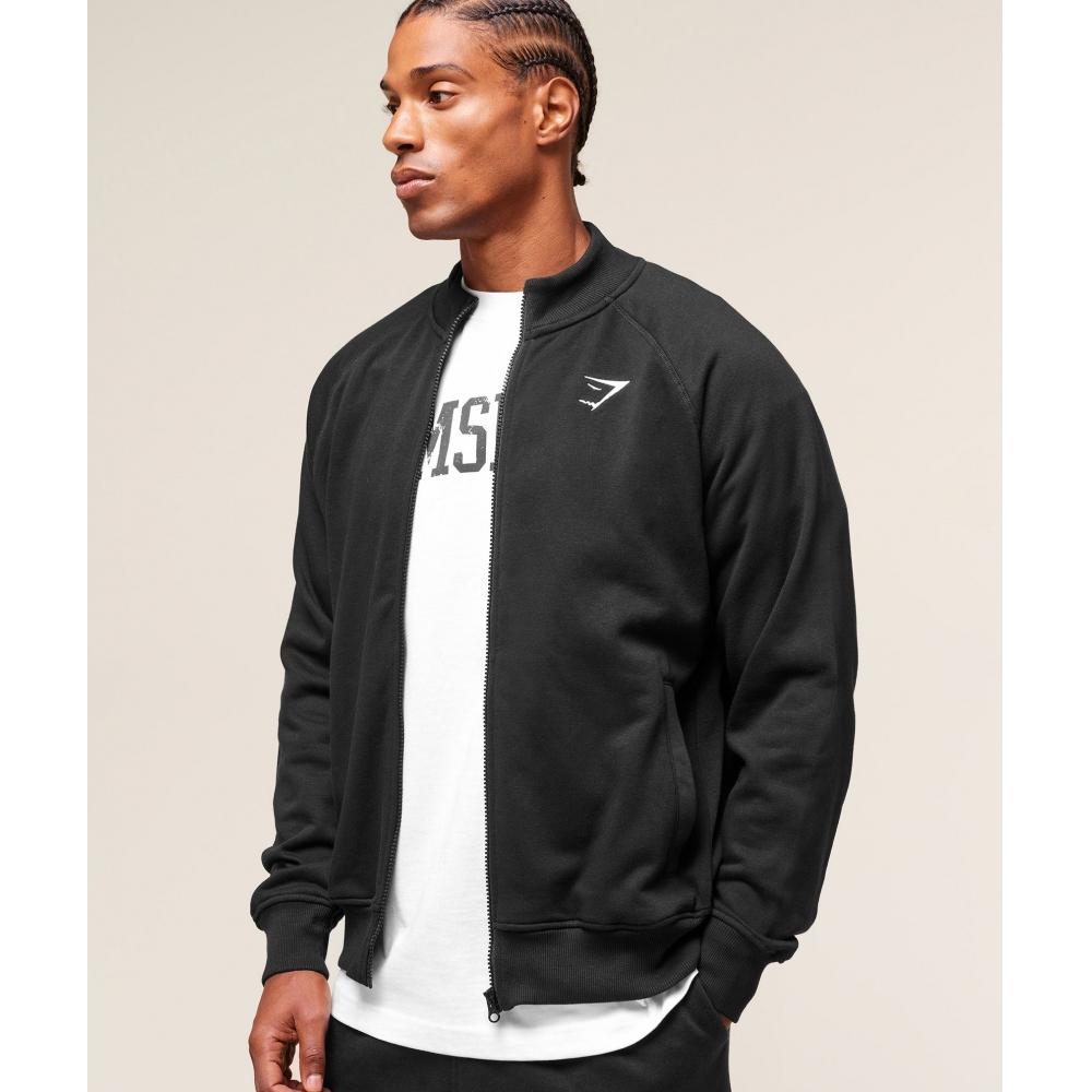 Gymshark Crest Oversized Track Jacket Black A3b8t Bb2j