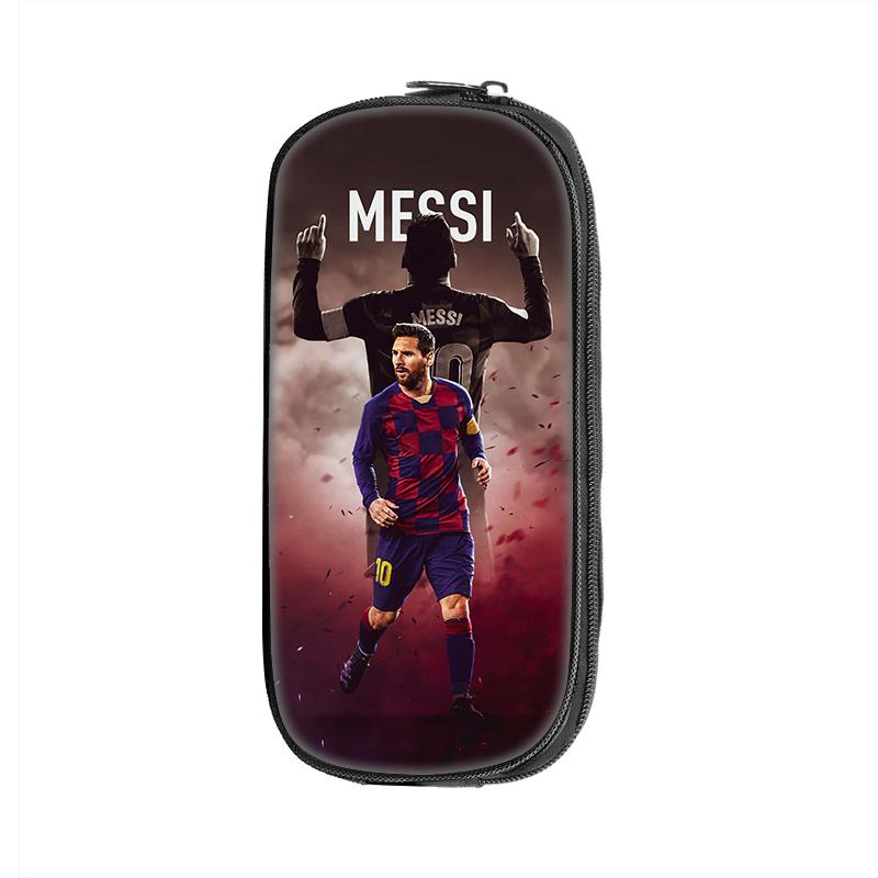 Patroon Pennenbakje Student Sport Schoolbenodigdheden Rits Potloodtasje Voetbalster M-Messi Grote Capaciteit Etui make-uptasje