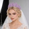 Handmade Alloy Crystal Wedding Hair Band Bride Tiara Baroque Crown for Pageant Quinceanera Party