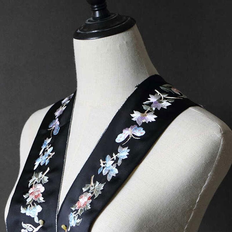 2 Pcs 50cm Chinese Embroidery Webbing Lace Retro Ribbon Trim For DIY Hanfu Cheongsam Lapel Collar Sleeve Edge Decor Accessories