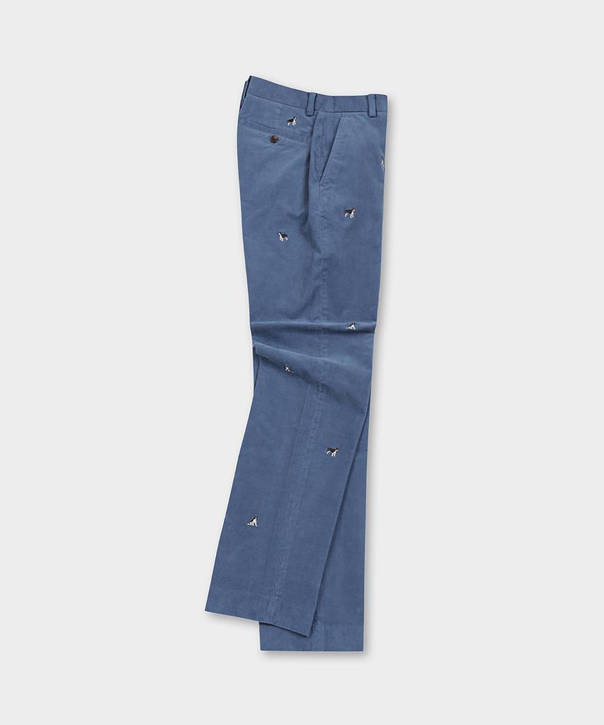 BROOKS BROTHERS Regular Fit 15W Beagle Embroidery Chino Pants (Blue) (Bbpcmm4765Mew)