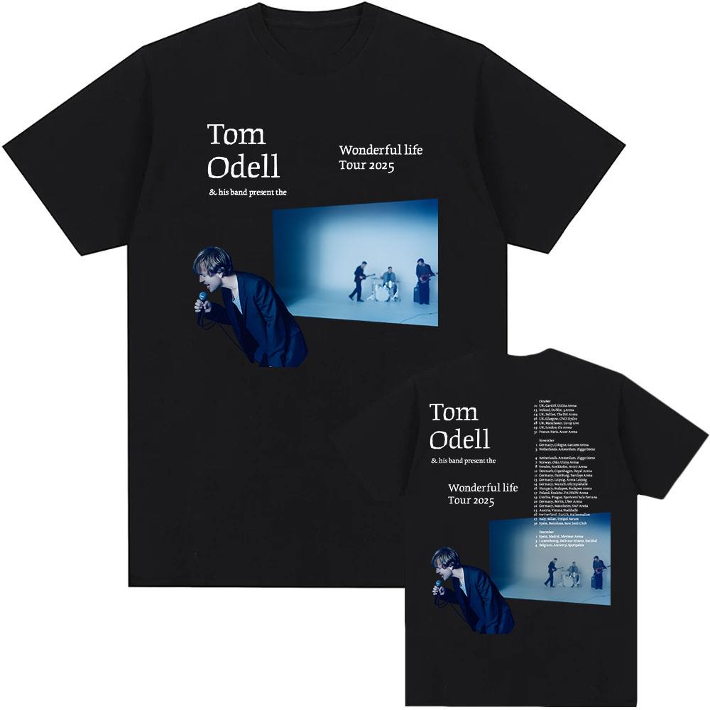 

Том Оделл и его группа представляют тур The Wonderful Life 2025, хлопковая футболка с коротким рукавом, мужские футболки с круглым вырезом, футболка с принтом певца M