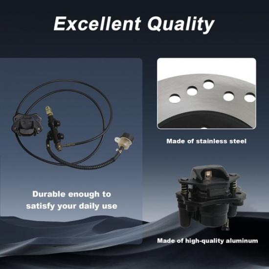 Hydraulic Rear Disc Brake Caliper System Disk Pad Kit for 150 200 250cc Go Kart