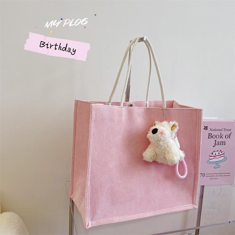 Women's 2024 Large Capacity Canvas Tote Bag, Versatile Single Shoulder Bag for Commute & Students