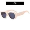 Fashion New Retro Oval Large Frame Sunglasses Wide Leg Jelly Color Personalized Design UV Resistant Sunglasses Female