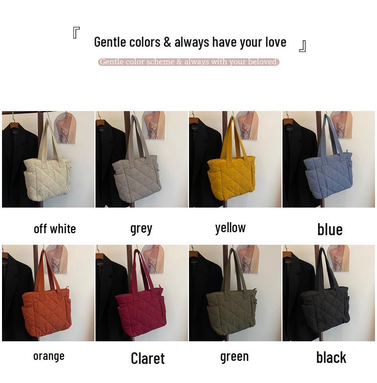 2023 Women's Large Capacity Quilted Nylon Tote - Versatile Autumn/Winter Fashion Shoulder Bag