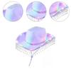 Halloween Panama Hat Sparkly Glowing Cowboy Hats Strass Pendant for Women