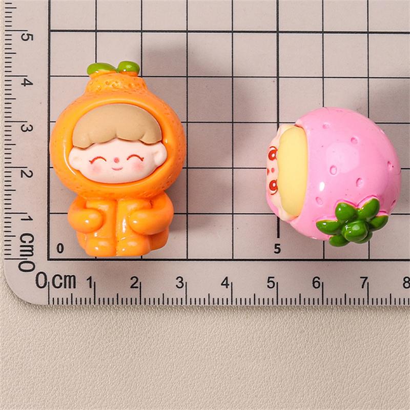 Creative Kawaii Fruit Dolls Decorations Cartoon Cute Resin Small Ornaments Diy Jewelry Accessories Kids Birthday Gift Collection