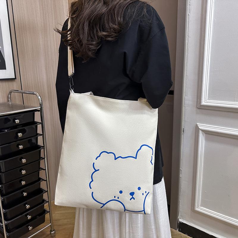 Large Capacity Underarm Canvas Bag Women's 2025 New Casual Commuter Shopping Bag Student Shoulder Canvas Bag for Class